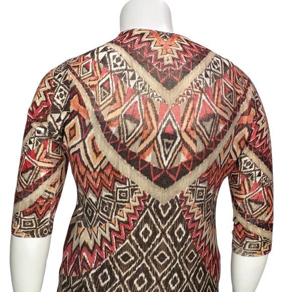 Chicos Womens Daniella Cardigan Sweater Tribal Diva 3/4 Sleeve Rayon Size 1 | M - Picture 9 of 14